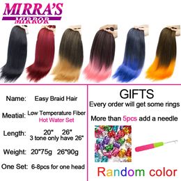 Mirra's Mirror Braiding Hair Synthetic Hair For Braid Easy Pre Stretched Jumbo Hair Extensions Professional Braid 6/8 Packs