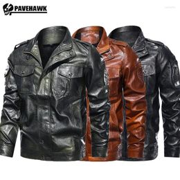 Men's Jackets Mens Bomber PU Leather Jacket Plus Size 5XL Street Fashion Motorcycle Coat Double Pocket Embroidered Zipper Tactical Outwear
