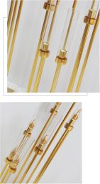 Multi Head Golden Wedding Decor Road Guide Reed Light Acrylic Transparent Candlestick Home Party Table Centerpiece Decor