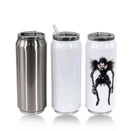 Mugs 500ml Sublimation Cola Can 304 Stainless Steel Tumbler Cold Keeper Sport Travel Water Bottle Christmas Gift 240410