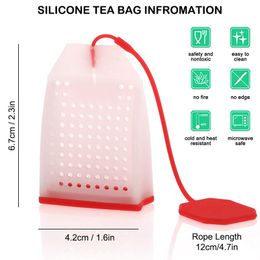 Silicone Tea Infuser Bag FineGood Reusable Safe Loose Leaf Tea Bags Strainer Filter for Tea Drinker Utensils Random Color