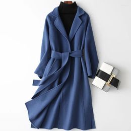 Casual Dresses Double-sided Cashmere Coat 2024 Autumn/Winter Fashion Loose Long End Large Wool For Women