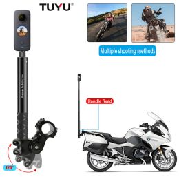 Monopods Motorcycle Bicycle Invisible Handlebar Mount Bracket Monopod for GoPro Max Hero 10 Insta360 X2 Sony Camera Moto Bike Accessories