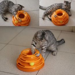 Pets Interactive Toys Cats Three-tier Turntable Pet Intellectual Track Tower Funny Cat Toy Plate 3 Balls 3 Levels