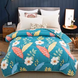 Quilted Quilts Winter Bed Double Spring Autumn Plaid Quilt Blanket Warm Winter Quilt Single Dormitory Quilt Thin Comforter Duvet