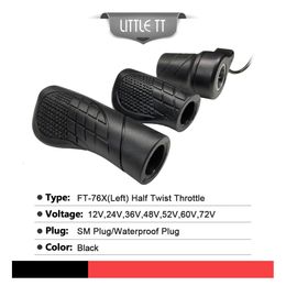 Wuxing Left Side FT76X Half Twist Throttle Ebike 24V-72V Waterproof/SM Connector Half Handle Twist Throttle for Electric Scooter