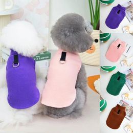 Dog Apparel Warm Fleece Pet Clothes For Small Dogs Winter Puppy Cats Vest Chihuahua Clothing Pug Coats Jacket With Harness Leash Ring