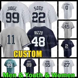 99 Aaron Richter Baseball Trikot 22 Juan Soto Volpe Derek Jeter Anthony Rizzo Yankees Gerrit Cole Giancarlo Stanton Marcus Stroman Carlos Rodon Trent Grisham Babe Ruth