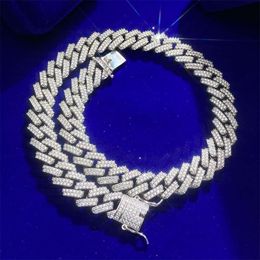Fine Jewellery Sterling Silver Pass Vvs Moissanite Diamonds 14k Gold Plated Miami Cuban Link Chains for Men