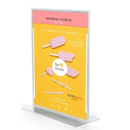 10x20cm Acrylic Table Sign Holder Bottom Insert T Style