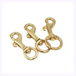 6pcs Solid Brass Bolt Snap Hook Trigger Swivel Clasp for Leather Craft Bag Strap Belt Webbing Hook Clasp Pet Dog Leash Clip