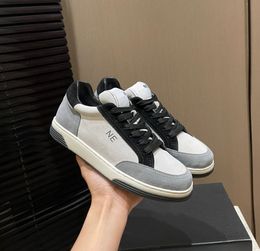 Designer Sneakers Oversized Casual Shoes White Black Leather Luxury Velvet Suede Womens Espadrilles Trainers women Flats Lace Up Platform W517 09