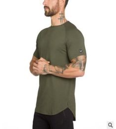 Mens Summer gyms Workout Fitness Tshirt High Quality Bodybuilding Tshirts Oneck Short sleeves Tee Tops clothing for Male8186170