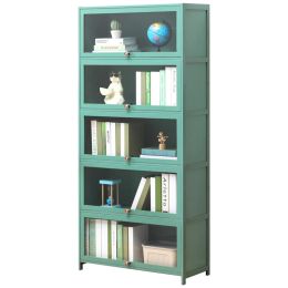 Compact Children's Room Rack MultiLayer Shelves with Transparent Flip Door Strong LoadBearing Book Cabinet SpaceSaving Design