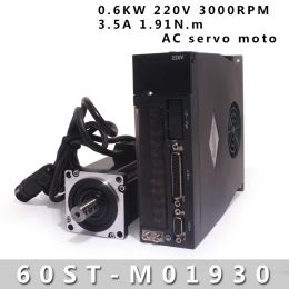 60ST-M01930 Servo motor sets 600W AC SERVO MOTOR 0.6KW 600W 3.5A 1.91N.M 3000RPM & Matched SERVO DRIVE 220V A1-15A