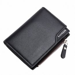 vintage Men PU Leather Wallet Short Slim Male Purses Mey Credit Card Holders with Zipper Men Wallet Mey Bag 973J#