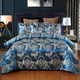 Jacquard Weave Duvet Cover Bed Euro Bedding Set 240x220 Quilts for Double Home Textile Luxury Pillowcases Bedroom Comforter