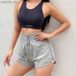 Yoga Outfits NAQIYAYABEI Womens Athletic Shorts Gym Sportswear Yoga Pants Cycling Strap Shorts Womens Fitness Clothing with Pockets Y240410