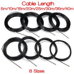 3mm 5/10/15/20/25/30/35/40M Cable Push Puller Black Fiberglass Electric Guide Device Duct Rodder Fish Tape Wall Wire Conduit