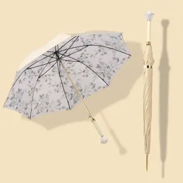 Umbrellas Windproof Fashion Umbrella Rain Women Long Handle Creative Luxury High Quality Waterproof Paraguas Gear BC50YS