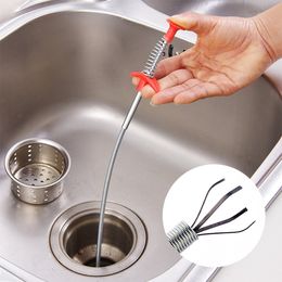 LMETJMA 60 80 cm Drain Cleaner Pipe Hair Dredger Sewer Cleaning Brush Sink Bath Bathtub Sewer Hair Dredging Tools KC0275