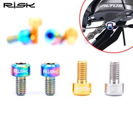 RISK 2PCS M5*9mm Titanium alloy Stem Bolts For Bike MTB Bicycle Stem Seatpost Clamp Screws Fixed Bolts Bike Parts 2pcs/box