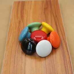 Candy Colour Round Furniture Knobs Ceramic Drawer Knobs Cabinet Pulls Kitchen Handle Furniture Handle for Kids Room Hardware
