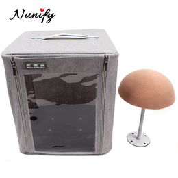 Nunify Anti Proof Wig Display Box With Tranparent Show Window Half Head With Stand For Wigs Closure Frontal Wig Storage Box