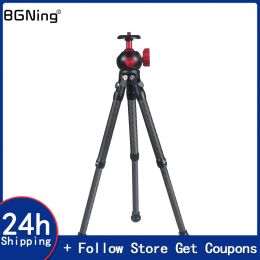 Tripods Portable Tripod Travel Tabletop Video Stand Carbon Fibre Extendable W/ Mini Ball Head 1/4" Mount 360 Panoramic Swivel Adapter