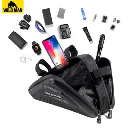 WILD MAN Hard Shell Mountain Bicycle Frame Bag Rainproof Road Cycling Tools Bag Bike Triangle Bag Mtb Accessories