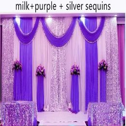 3M 5M backdrop with sequins swags wedding backcloth With sequins Swags party curtain Wedding Party Stage Celebration Background248b