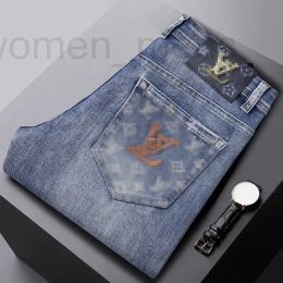 Herren Jeans Designer Europäische Herbst- und Winter Neue Produkt High -End -Qualität Big Cow Slim Fit Small Füße lange Hosen Trendy Jugend 1YBN