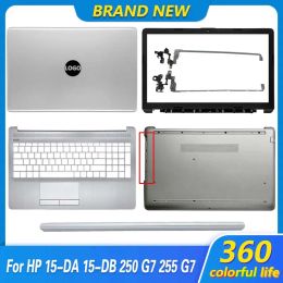 Cases New For HP 15DA 15DX 250 G7 TPNC135 TPNC136 Laptop Housing Back Cover Front Bezel Palmrest Bottom Case Hinges Shell Silver