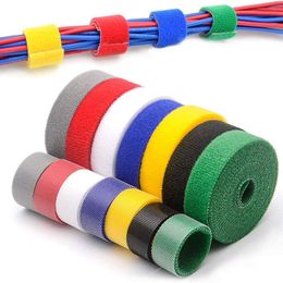 5M/Roll Hook and Loop Cable Ties Straps Reusable Fastening Cable Tie Wire Straps Fastener Straps Double Side Pads DIY 15/20mm