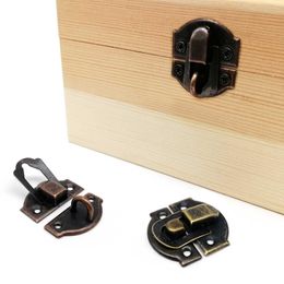 12pcs Mini Small Gold Silver Bronze Jewellery Chest Gift Wine Wooden Box Case Toggle Latch Hasp Hook Can Lock Lockable With Screws