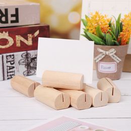 Natural Wood Notes Clips Photo Holder Paper Clamp Stand Table Numbers Holder Support Place Card Desk Card Messages Crafts Decor