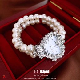 Temperament Diamond Love Pearl Watch Personalised Fashion New Style Bracelet French Trendy Handicraft