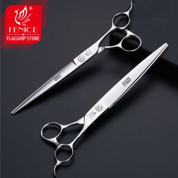 Fenice 7/ 7.5 inch pet grooming scissors dog straight cutting shears for dogs & cats animal
