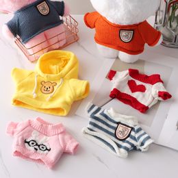 Plush Toy Clothes 30CM Doll Tops Knitted Sweater Hoodie Overalls For Bear Kawaii Mini Yellow Duck Clothes Accessories Kids Toys