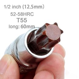 1/2 Inch 12.5mm Plum hex Socket Bit Torx Screwdriver Bit Tools T15 T20 T25 T27 T30 T40 T45 T47 T50 T60 T70 long 60mm 100mm