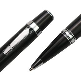 Luxury Mini full metal short ballpoint pen give 2 refills 0.7mm balck and blue ink heavy portable notebook Roller pens