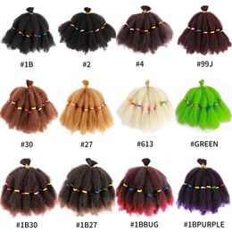 Afro Kinky Marley Braiding Spring Twist Crochet Hair Bulk Extensions Faux Locs Natural Black Ombre Braids Bundle For Women