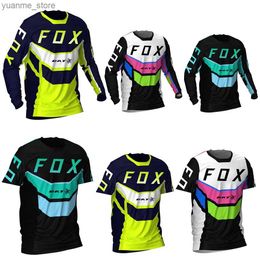 Cycling Shirts Tops Mens Cycling Jersey Long Sleeve BAT Off-Road Motorcycle Mountain Bike Downhill Jersey Y240410