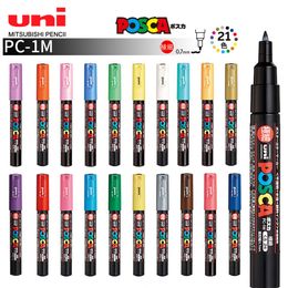 1pcs UNI POSCA Marker Pen PC-1M POP Poster Paint Pen/Graffiti Advertising 0.7mm Art Supplies Stationery Multicolor Optional