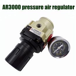 1 PCS AR Series Pressure Relief Regulator Valve AR3000-02 1/4" Air Source Treatment Unit AR3000-03 3/8" Pressure Air Regulator