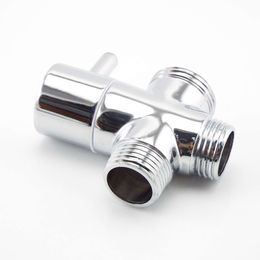 Male G1/2" G 3/4" female Water Diverter 3way Faucet T Adapter Chrome Plated Bathroom toilet Shower filling valves Accessories