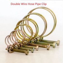 2Pcs Hose Clamp Adjustable Pipe Clamp Double Wire Hose Clip Clamp Plumbing Fastener Hardware 20 Sizes