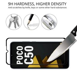 Pelicula PocoC50,Glass For Xiaomi Poco C50 Tempered Glass Pocco C50 Front Screen Protector Xiomi Poko C40 Poco C50 Glasses Film