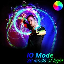 Led Rave Toy Led Dancing Fibre Optics Whip 360Swivel Colourful Glowing Pixel Whip 36modes Rechargeable Light Whip Disco Light Party Festival 240410