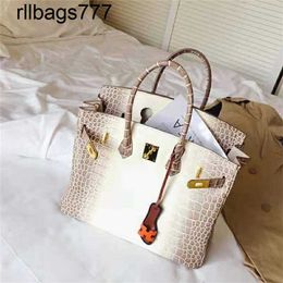 Leather Bk Designer Handbags Pattern Thai Crocodile Womens Bag Himalayan White Classic Handheld Commuter Handbag